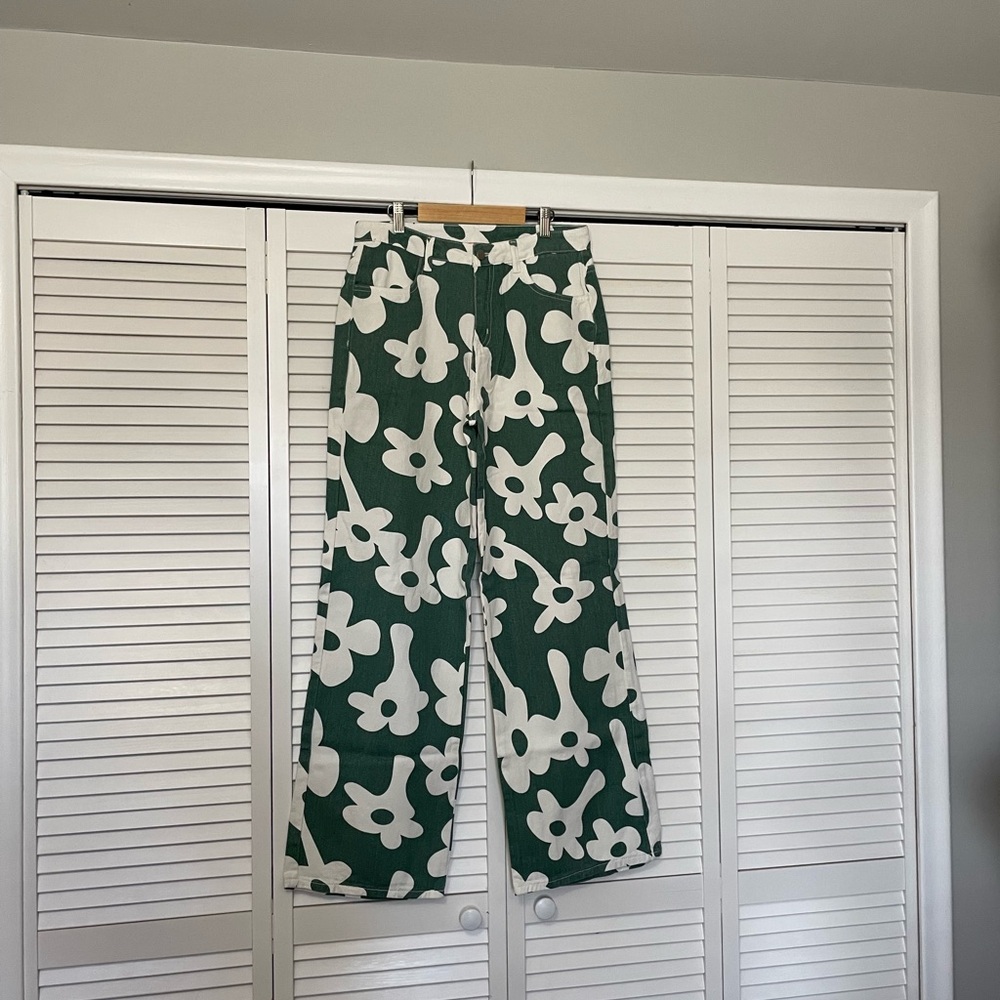 Floral Wide Leg Lightweight Jeans